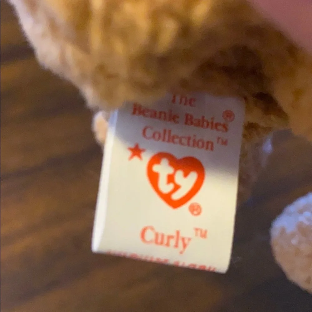 Ty Beanie Baby CURLY Bear Birthday 4/12/96